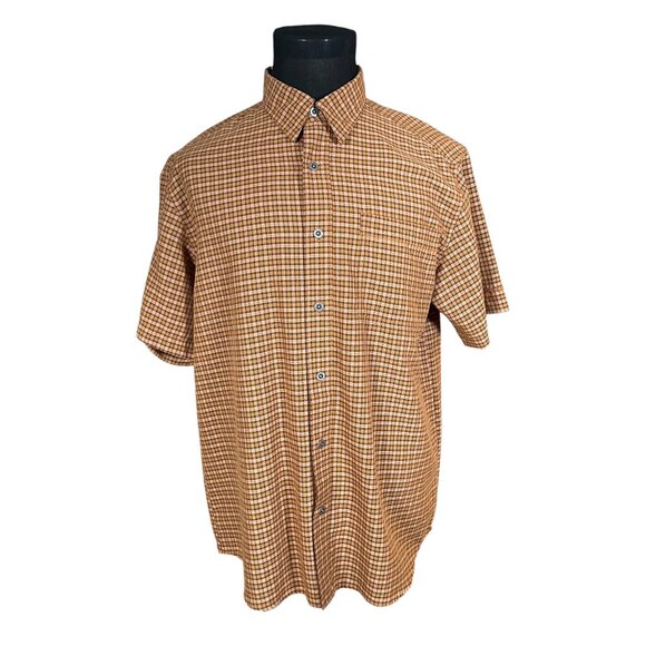 Columbia Men's XCO Brown Plaid Short Sleeve Button Front Shirt Large - Picture 1 of 7